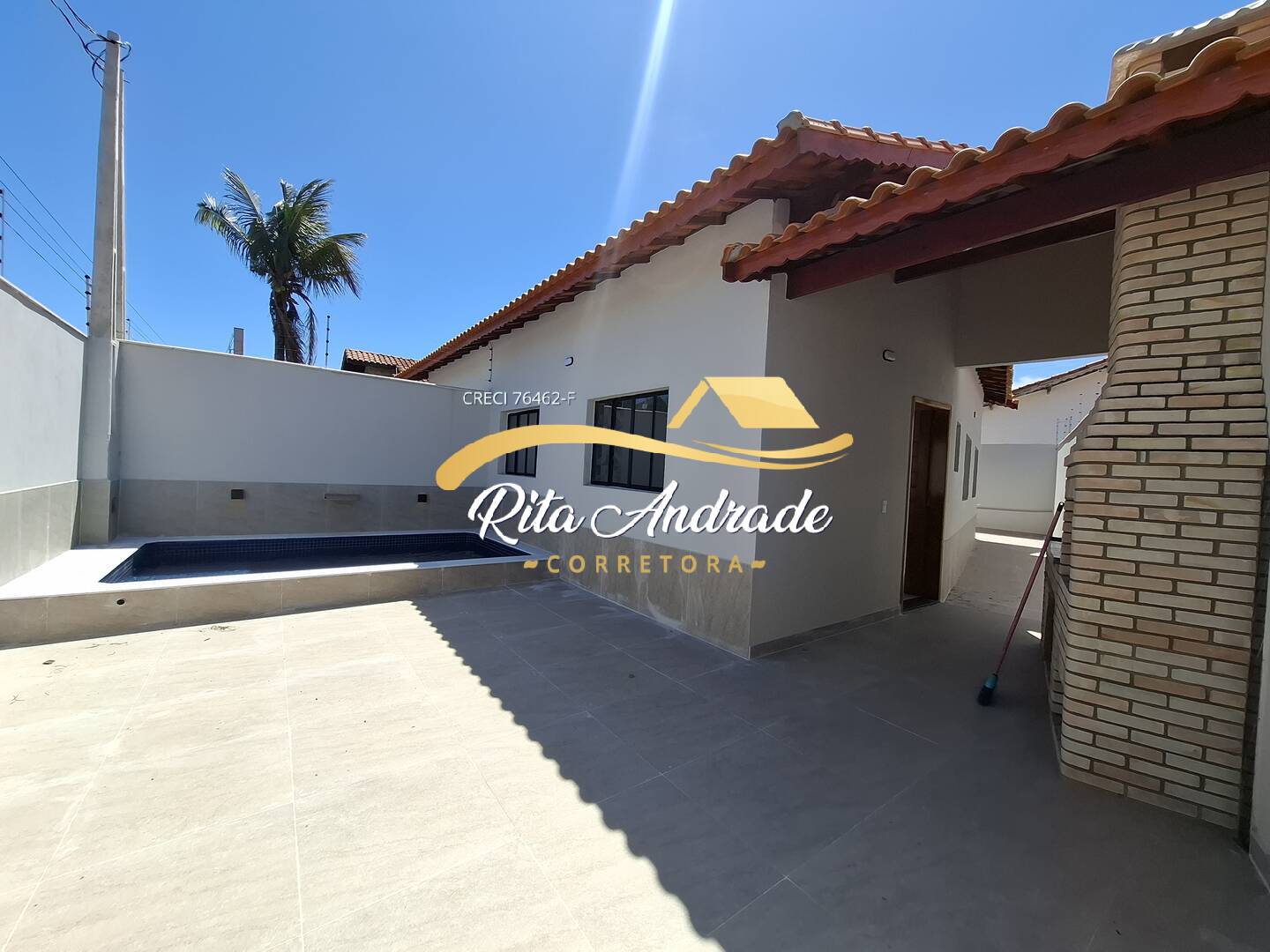 Casa nova lado praia com piscina 2 dorms - Plataforma - Mongaguá/SP